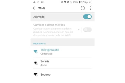 El smartphone aparece como un router Wi-Fi más en la lista de conexiones disponibles