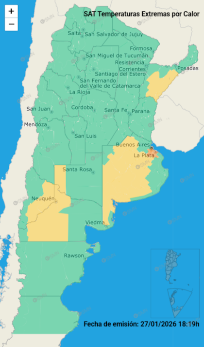 El SMN emitió alertas por calor extremo en varias provincias del país