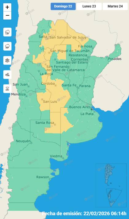 El SMN emitió una serie de alertas por tormentas.