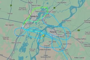 El sobrevuelo del avión de Aerolíneas sobre el aeropuerto de Sauce Viejo, en el radar