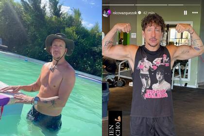 El sorprendente antes y después de Nico Vázquez para interpretar a Rocky Balboa (Capturas: Instagram @nicovazquezok)