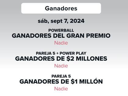 El sorteo del 7 de septiembre no tuvo ganadores.