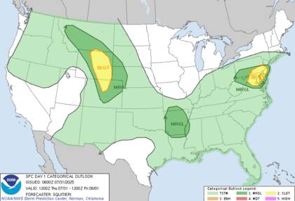 El SPC alerta por ráfagas de viento peligrosas y lluvias torrenciales en el corredor Delaware-Maryland-Nueva Jersey