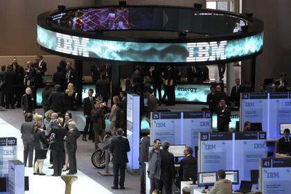 El stand de IBM en la feria CeBIT en Hánover, Alemania