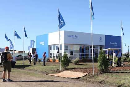 El stand institucional que la provincia de Santa Fe presentó en la Expoagro 2022