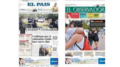 Los diarios uruguayos, El País y El Observador llevaron el tema en tapa