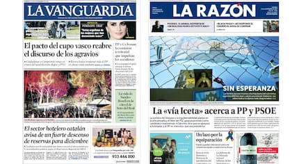 La Vanguardia y La Razón, los diarios espa?oles que llevaron en tapa el tema del submarino ARA San Juan