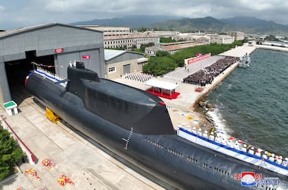 El submarino nuclear que Corea del Norte mostró en las últimas semanas