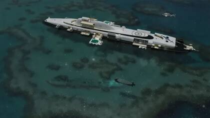 El submarino tendrá helipuerto y hasta pileta en su superficie