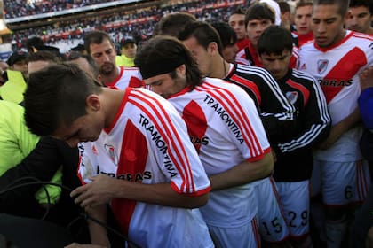 El sufrimiento de los jugadores de River, luego de perder la categoría