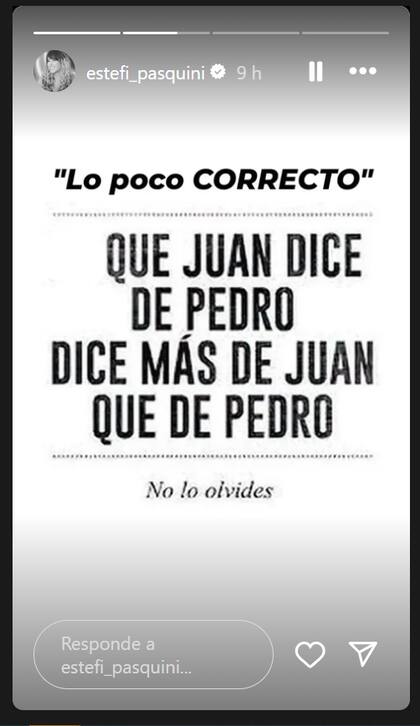 El sugestivo mensaje de Pasquini en las redes