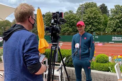 El suizo Roger Federer, siempre una atracción para los medios, esta vez en Ginebra. 