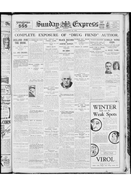 El Sunday Express hablando sobre la comunidad de Crowley, luego de la muerte de un fiel
