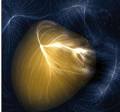 El supercúmulo de Laniakea, un término del hawaiano que significa "cielo inmenso" o "inconmensurable"
