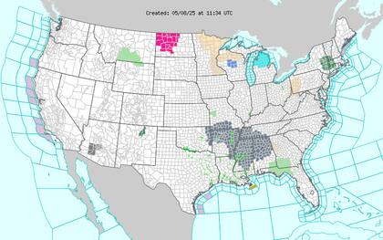 El sur de Texas en alerta: el Valle del Río Grande enfrenta lluvias torrenciales y riesgo de inundaciones localizadas