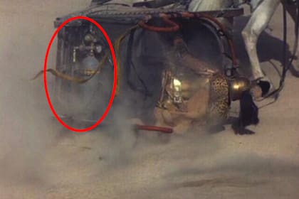 El tanque de gas que quedó al descubierto en una escena de Gladiador