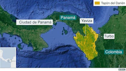 El Tapón del Darién ocupa una superficie de 575.000 hectáreas en los territorios de Panamá y Colombia, y es el único tramo en el que se corta la ruta Panamericana en su trayecto entre Tierra del Fuego y Alaska