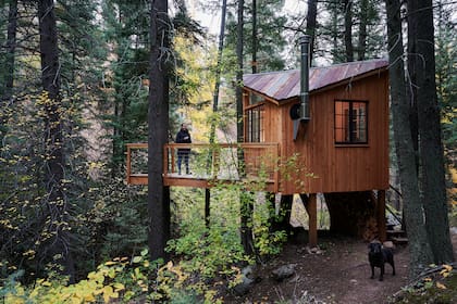 El techo se hizo a dos aguas pero rotado, de manera que su centro caiga sobre una diagonal de la planta. Las chapas fueron recuperadas de una fábrica por el constructor de la obra.