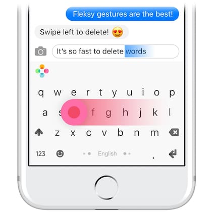 El teclado Fleksy apela a gestos para acelerar la introducción de texto o la corrección del tipeo