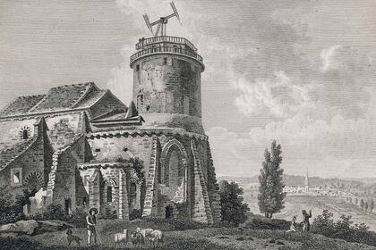 El telégrafo óptico utilizado en Francia empleaba grandes aspas, se asemejaba a un molino y se instalaban en lo alto de la torre