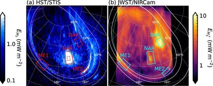 El telescopio espacial Hubble tomaba imágenes en el espectro ultravioleta al mismo tiempo que el James Webb (en infrarrojo) y se observaron que no tenían correspondencia entre sí