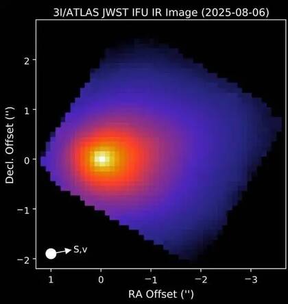 El Telescopio Espacial James Webb de la NASA observó el cometa interestelar 3I/ATLAS el 6 de agosto con su Espectrógrafo de Infrarrojo Cercano