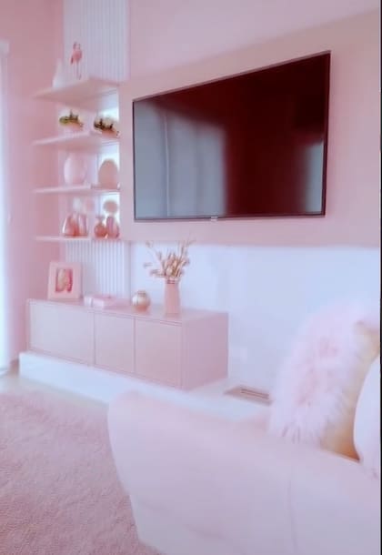 El televisor es lo único en tono negro que hay en toda la propiedad