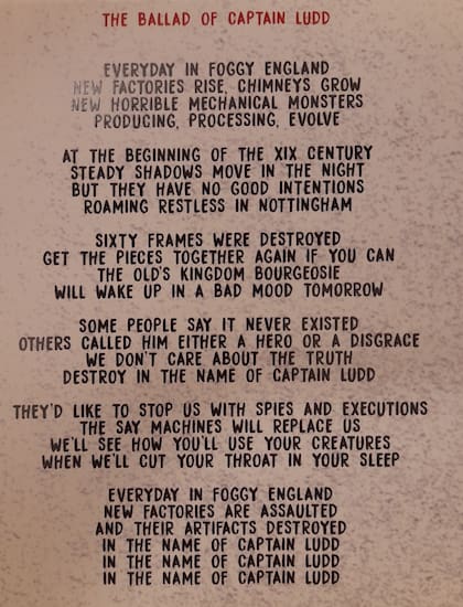 El tema del grupo Dogs from the grapes recuerda al Capitán Ludd