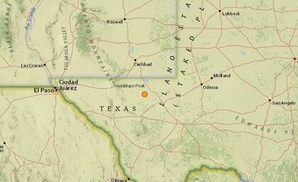 El temblor más fuerte de las últimas 24 horas en territorio continental estadounidense fue uno ocurrido cerca de Mentone, Texas