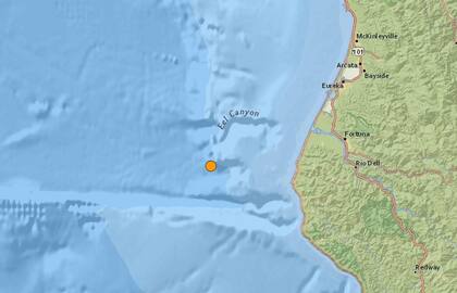 El temblor más fuerte de las últimas 24 horas en territorio continental estadounidense fue uno ocurrido cerca de Ferndale, California