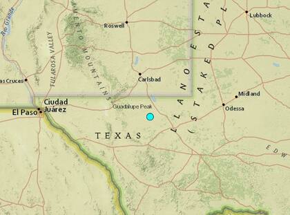 El temblor más fuerte de las últimas 24 horas en territorio continental estadounidense fue uno ocurrido cerca de Toyah, en Texas