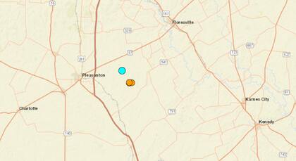 El temblor más fuerte de las últimas 24 horas en territorio continental estadounidense fue uno ocurrido cerca de Pleasanton, Texas