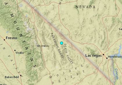 El temblor más fuerte de las últimas 24 horas en territorio continental estadounidense fue uno ocurrido cerca de Stovepipe Wells, California