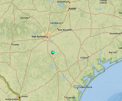 El temblor más fuerte de las últimas 24 horas en territorio continental estadounidense fue uno ocurrido cerca de Pleasanton, Texas