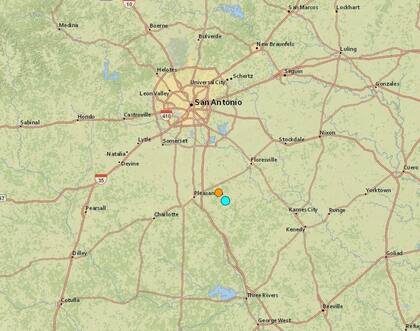El temblor más fuerte de las últimas 24 horas en territorio continental estadounidense fue uno ocurrido cerca de Pleasanton, Texas