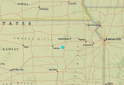 El temblor más fuerte de las últimas 24 horas en territorio continental estadounidense fue uno ocurrido cerca de Woodbine, Kansas