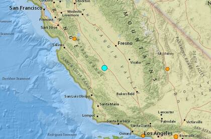El temblor ms fuerte de las ltimas 24 horas en territorio continental estadounidense fue uno ocurrido cerca de Avenal, California