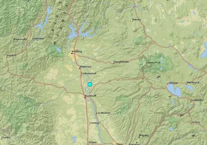 El temblor más fuerte de las últimas 24 horas en territorio continental estadounidense fue uno ocurrido cerca de Red Bluff