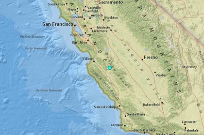 El temblor más fuerte de las últimas 24 horas en territorio continental estadounidense fue uno ocurrido cerca de Pinnacles, California