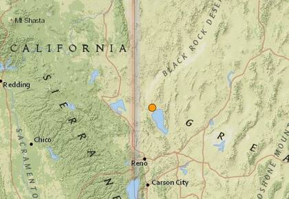 El temblor más fuerte de las últimas 24 horas en territorio continental estadounidense fue uno ocurrido cerca de Sutcliffe, Nevada