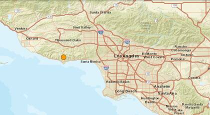 El temblor más fuerte de las últimas 24 horas en territorio continental estadounidense fue uno ocurrido cerca de Malibú, California