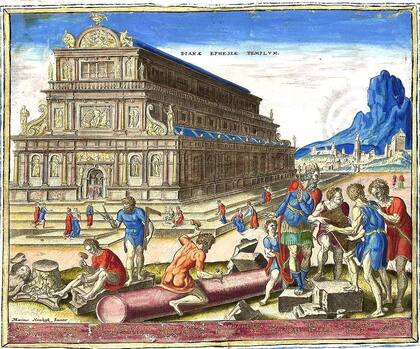 El templo de Diana en Éfeso (de la serie "Las ocho maravillas del mundo") de Maarten van Heemskerck, 1572.
