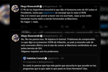 El tenso cruce entre Brancatelli y Cerrutti (Captura Twitter)
