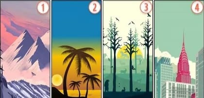 El test consiste en elegir a uno de estos cuatro paisajes. Foto: namastest