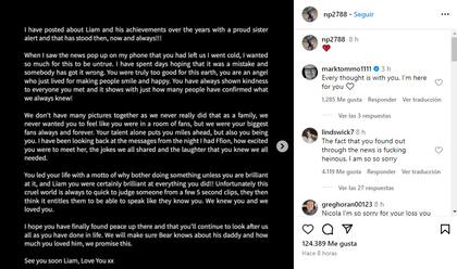El texto completo que publicó Nicola este lunes tras la muerte de Liam Payne