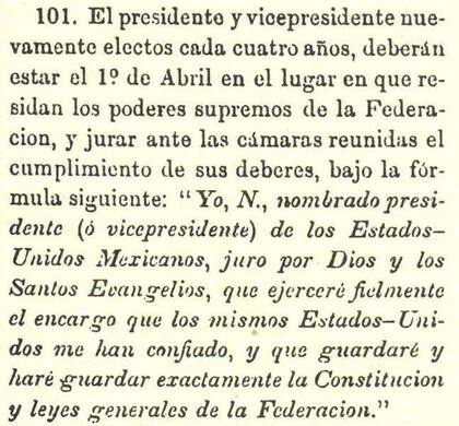 El texto constitucional de 1824 tenía referencias religiosas que ya no existen