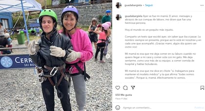 El texto de despedida que la hermana de Eva Bargiela le dedicó a su mamá