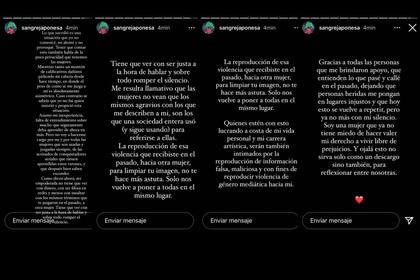 El texto que la China Suárez compartió en su cuenta de Instagram