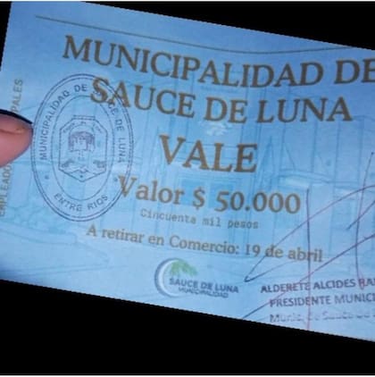 El ticket canasta que entregó el intendente