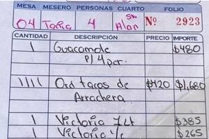 Fue a comer a un restaurante y quedó sin palabras al enterarse lo que le cobraron